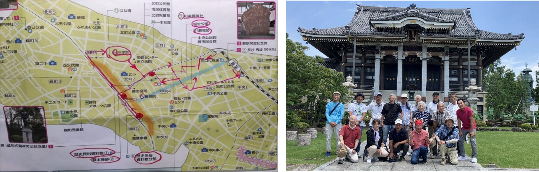 地図と集合写真